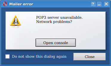メールでエラーが発生した時に表示されるダイアログ